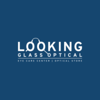 Looking Glass Optical Logo (White on Blue BG)